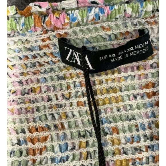 Zara Mini Floral Ruffle Strap Sweetheart Neckline Colorful Dress XXL - Picture 8 of 10